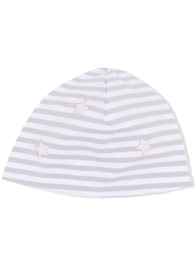 La Stupenderia Babies' 条纹针织套头帽 In White