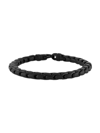 ESQUIRE MEN'S JEWELRY MEN'S BLACK ION-PLATED STAINLESS STEEL CURVED LINK BRACELET