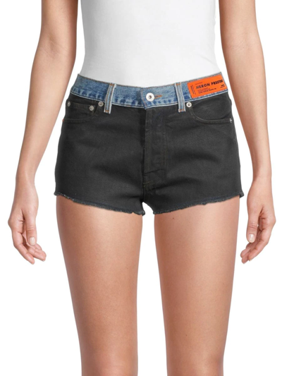 Heron Preston Women's High-rise Denim Shorts In Black