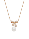 Hueb Women's Romance 18k Rose Gold, 11mm Round Pearl & Diamond Bow Necklace In Rose Gold