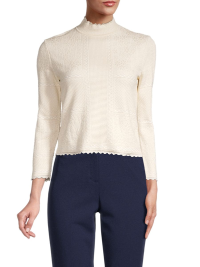 Alexander Mcqueen Women's Knitted Turtleneck Sweater In White