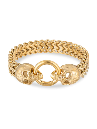 Eye Candy La Men's Luxe Goldtone Rafael Skull Chain Link Bracelet In Neutral