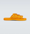 Bottega Veneta Men's Intrecciato Fabric Leather Sandals In Tangerine
