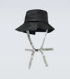 Jw Anderson Black Canvas Asymmetric Bucket Hat In Black