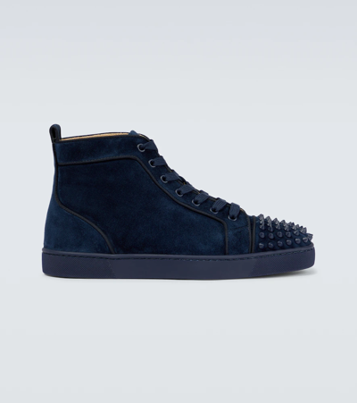 Christian Louboutin Men's Lou Spikes High-top Sneakers In Black