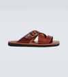 JUNYA WATANABE CROSSOVER FLAT LEATHER SANDALS