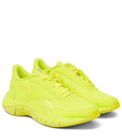 Victoria Beckham Zig Kinetica Rubber-trimmed Mesh Trainers In Yellow