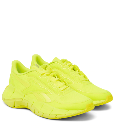 Victoria Beckham Zig Kinetica Rubber-trimmed Mesh Sneakers In Solar Yellow