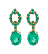 NADINE AYSOY CATENA DROP 18KT GOLD EARRINGS WITH EMERALDS