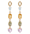 NADINE AYSOY CATENA 18KT GOLD EARRINGS WITH TOPAZ, CITRINE, AMETHYSTS AND SAPPHIRES