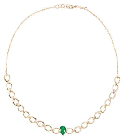 Nadine Aysoy Catena 18kt Gold Necklace With Emerald In Yg Emerald
