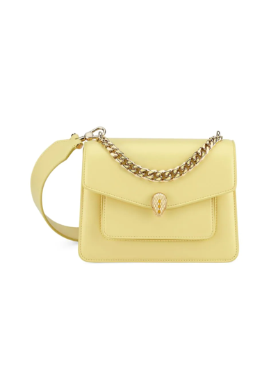 Bvlgari Maxi Serpenti Chain Leather Crossbody Bag In Sunbeam Citrine