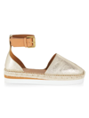 See By Chloé Glyn Metallic Leather Espadrilles In Gold
