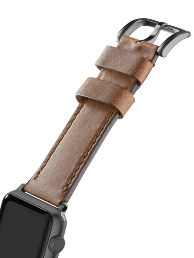 Shinola Men's 24mm Grizzly Leather Strap For Apple Watch In Brittish