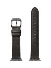 Shinola Men's 20mm Grizzly Leather Strap For Apple Watch In Black