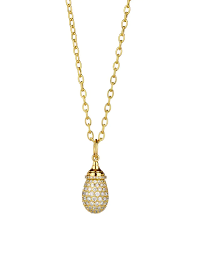 Syna Women's Mogul Mini Drop 18k Gold & Champagne Diamond Pendant