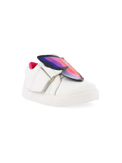Sophia Webster Girl's Solid Leather Butterfly Low-top Sneakers, Baby/toddler/kid In White Multi Flur
