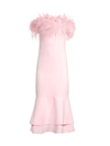 Likely Feathered Tiered Midi-dress In Rose Shadow