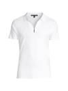 Robert Barakett Men's Georgia Zip-placket Polo In White