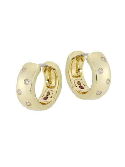 Roberto Coin 18k Yellow Gold & Diamond Huggie Hoops