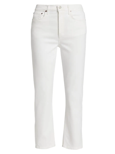Agolde Riley Cropped High-rise Straight-leg Jeans In White