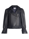 MILLY WOMEN'S YVONNA CROPPED LEATHER JACKET