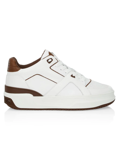 Just Don Jd3 Basketball Panelled Leather Low-top Trainers In Brown