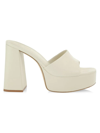 Larroude Dolly Leather Platform Sandals In Ivory