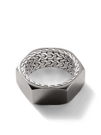John Hardy 10mm Industrial Band Ring In Silver