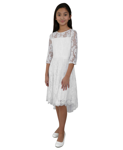 Us Angels Big Girls The Erica Lace Dress In White