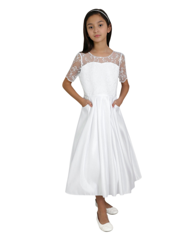 Us Angels Kids' Big Girls The Selma Communion Dress In White