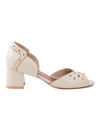 Sarah Chofakian Chunky Heel Pumps In Neutrals