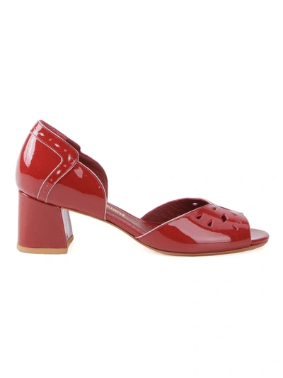 Sarah Chofakian Chunky Heel Sandals In Red