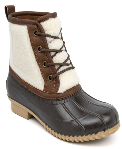 London Fog Women's Winley 2 Duck Boots Women's Shoes In Brown/natural Sherpa