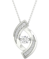 Twinkling Diamond Star Diamond Swirl 18" Pendant Necklace (1/4 Ct. T.w.) In 10k White Gold In White Gold