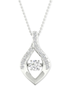 TWINKLING DIAMOND STAR DIAMOND WISHBONE 18" PENDANT NECKLACE (1/4 CT. T.W.) IN 10K WHITE GOLD