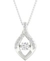 Twinkling Diamond Star Diamond Wishbone 18" Pendant Necklace (1/4 Ct. T.w.) In 10k White Gold In White Gold