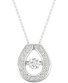 Twinkling Diamond Star Diamond Framed 18" Pendant Necklace (1/5 Ct. T.w.) In 10k White Gold In White Gold