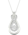 Twinkling Diamond Star Diamond Infinity Teardrop 18" Pendant Necklace (1/5 Ct. T.w.) In 10k White Gold In White Gold