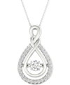 Twinkling Diamond Star Diamond Teardrop 18" Pendant Necklace (1/3 Ct. T.w.) In 10k White Gold In White Gold