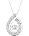 Twinkling Diamond Star Diamond Teardrop Halo 18" Pendant Necklace (3/4 Ct. T.w.) In 10k White Gold In White Gold
