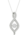 Twinkling Diamond Star Diamond Swirl Halo 18" Pendant Necklace (1/5 Ct. T.w.) In 10k White Gold In White Gold