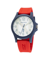 NAUTICA MEN'S N83 RED SILICONE STRAP WATCH 40 MM