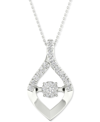 TWINKLING DIAMOND STAR DIAMOND WISHBONE 18" PENDANT NECKLACE (1/5 CT. T.W.) IN 10K WHITE GOLD