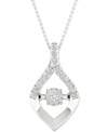 Twinkling Diamond Star Diamond Wishbone 18" Pendant Necklace (1/5 Ct. T.w.) In 10k White Gold In White Gold