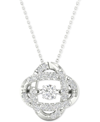 Twinkling Diamond Star Diamond Interlocking Oval 18" Pendant Necklace (1/4 Ct. T.w.) In 10k White Gold In White Gold