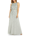 ADRIANNA PAPELL BEADED SEQUINED GOWN