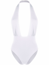 La Perla Braid-detail Halterneck Swimsuit In White