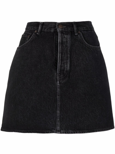 Acne Studios Black Denim Mini Skirt In Vintage Black