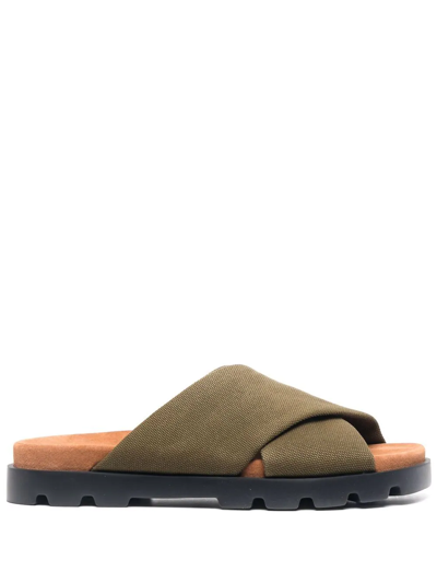 Camper Crossover-strap Open-toe Sandals In Grün